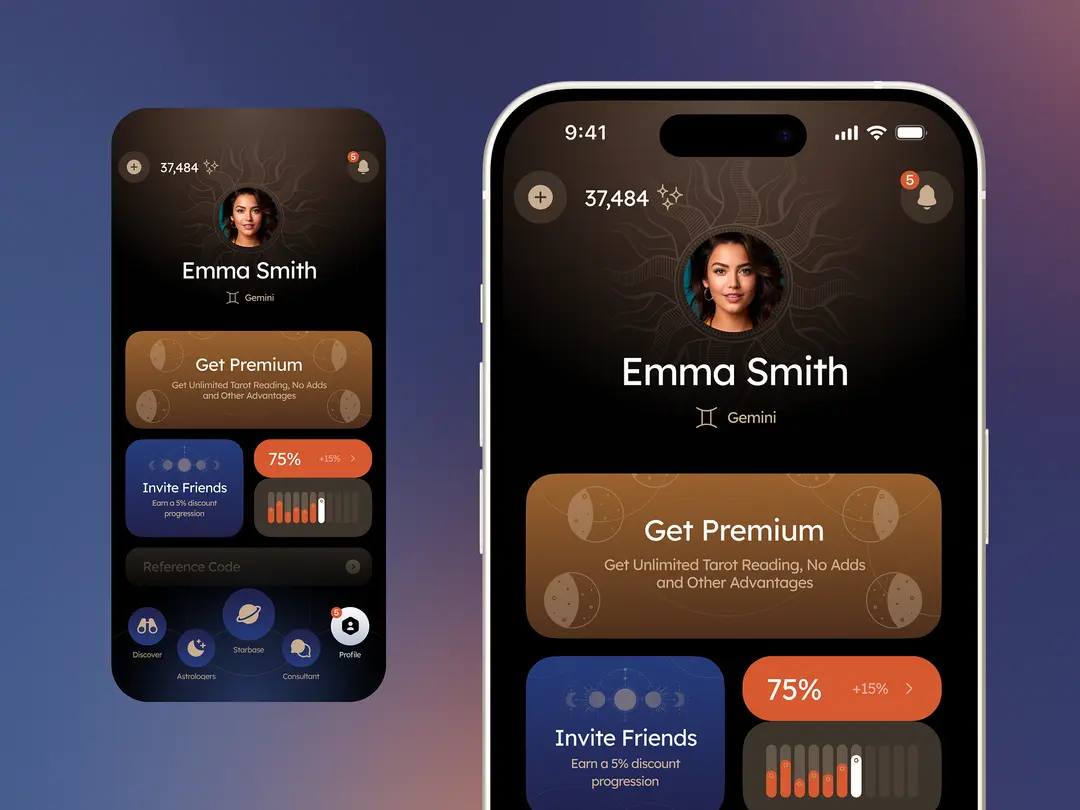 Mobile app on phone and web