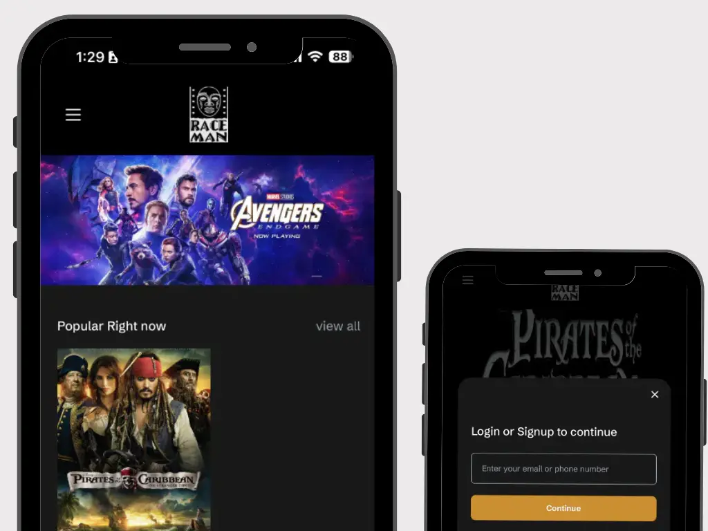 Raceman — A streaming platform for a US film studio.